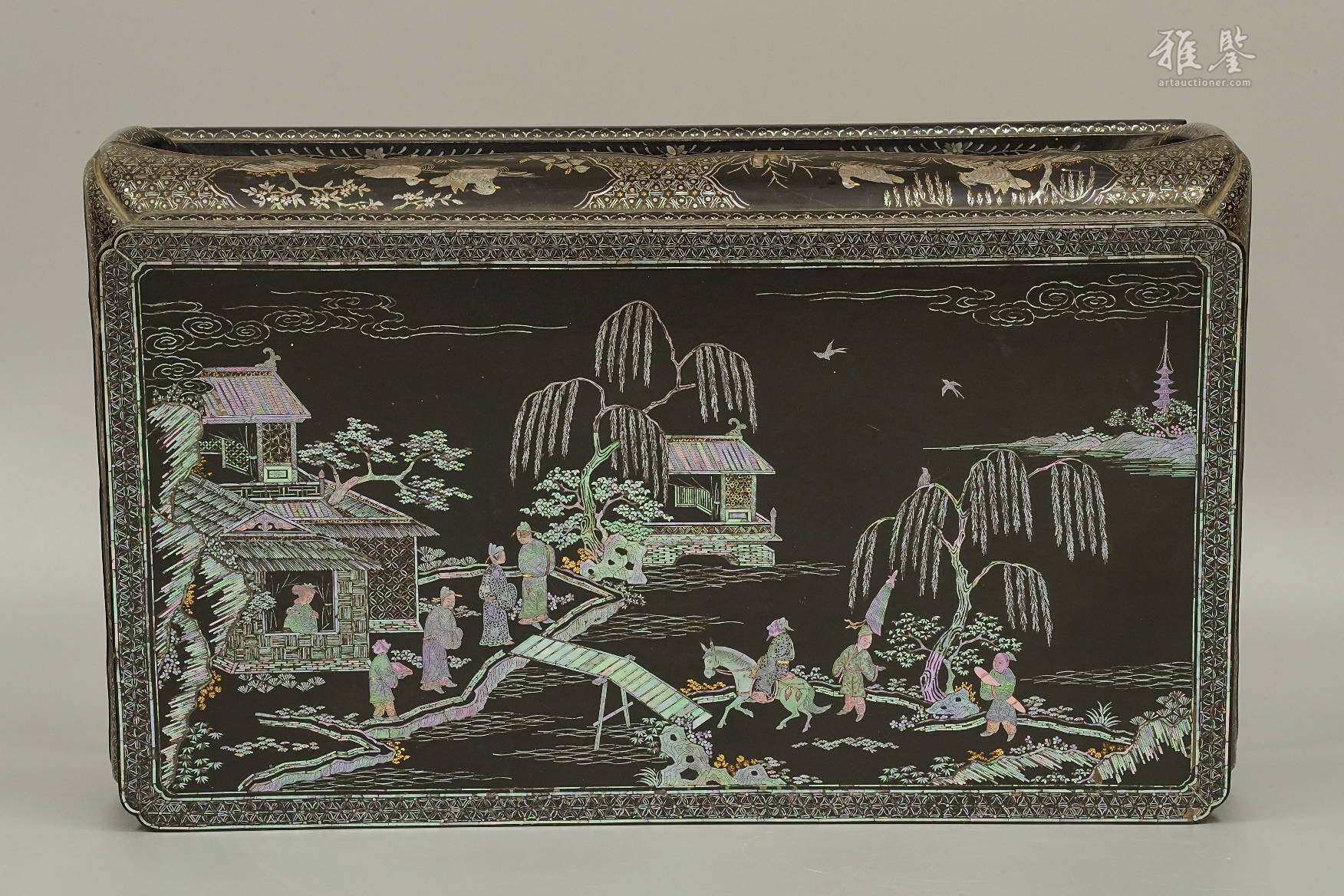 清康熙宫廷 青贝薄螺钿金嵌长方托泥台香桌 本物保证